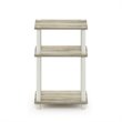 Pemberly Row 3-Tier Turn-N-Tube Engineered Wood End Table in Sonoma Oak/White