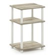 Pemberly Row 3-Tier Turn-N-Tube Engineered Wood End Table in Sonoma Oak/White