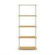 Pemberly Row Turn-S-Tube Wood 5-Tier Shelf Display Rack in Beech/White