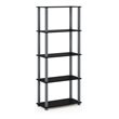 Pemberly Row Turn-S-Tube Engineered Wood 5-Tier Shelf Display Rack in Black/Gray