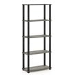 Pemberly Row Engineered Wood 5-Tier Shelf Display Rack in French Oak Gray