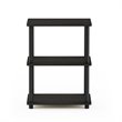Pemberly Row Turn-N-Tube Wood No Tool 3-Tier Storage Shelf in Espresso/Black