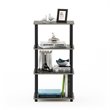 Pemberly Row Wood No Tool 4-Tier Storage Shelf in French Oak Gray/Black