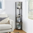 Pemberly Row Wood 5-Tier Corner Display Rack in Oak Gray/Black (Set of 2)