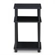 Pemberly Row Turn-N-Tube Engineered Wood 3-Tier End Table in Americano Black