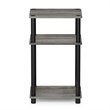 Pemberly Row Turn-N-Tube Wood 3-Tier End Table in French Oak Gray/Black