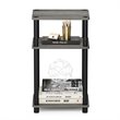 Pemberly Row Turn-N-Tube Wood 3-Tier End Table in French Oak Gray/Black