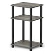Pemberly Row Turn-N-Tube Wood 3-Tier End Table in French Oak Gray/Black