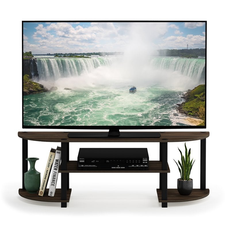 Pemberly Row Turn-S-Tube Wood TV Entertainment Center for TV up to 55