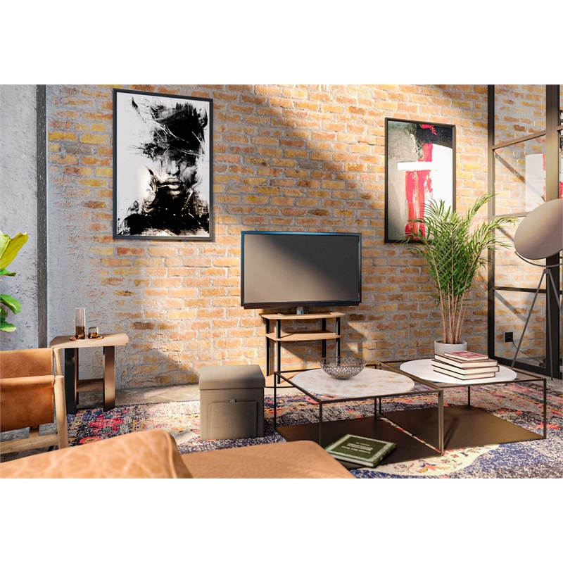 Pemberly Row Engineered Wood 3x2 Bookcase Storage w/Bins in Dark Walnut