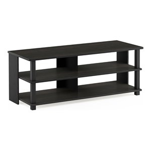 Pemberly Row Engineered Wood 3-Tier TV Stand for TV up to 48&quotin Espresso/Black