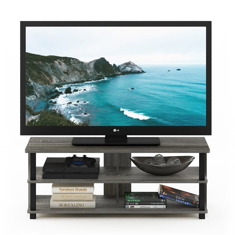 Pemberly Row Wood 3-Tier TV Stand for TV up to 48