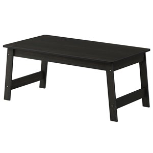 Pemberly Row Contemporary Engineered Wood Beginning Coffee Table in Espresso