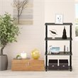 Pemberly Row Wood 4-Tier Shelf Display Rack w/ Classic Tubes in Oak Gray