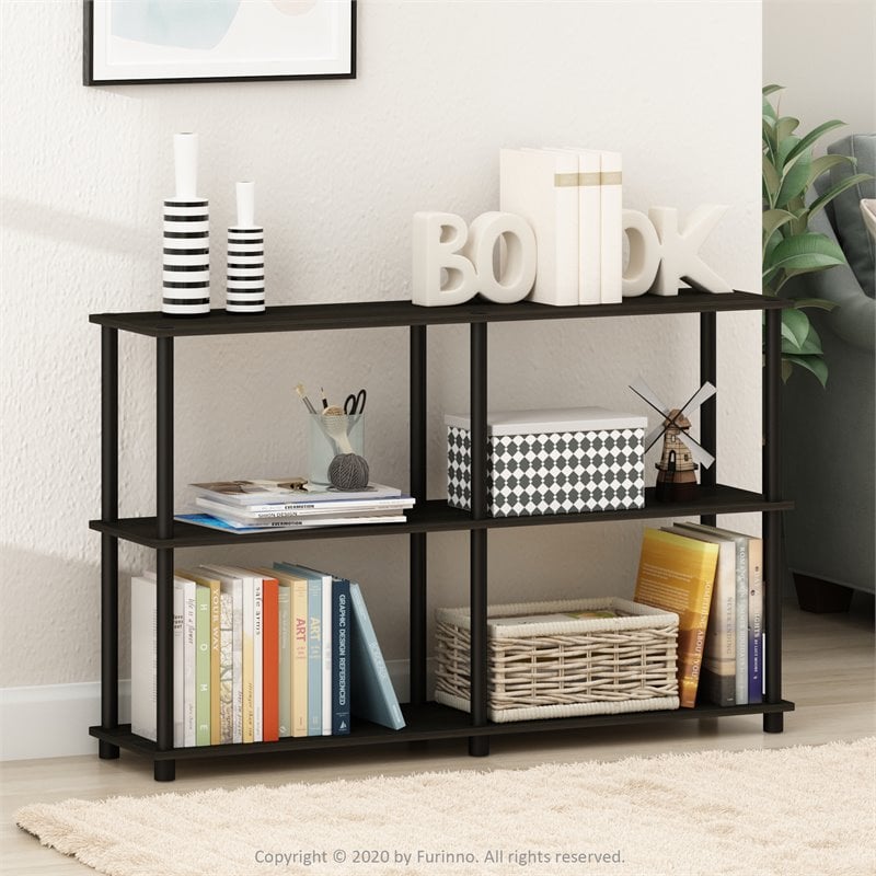 Pemberly Row Turn-N-Tube 3-Tier Double Size Storage Display Rack in Espresso
