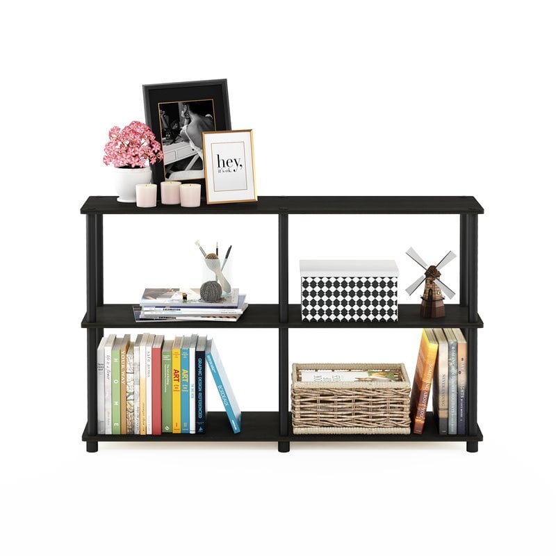 Pemberly Row Turn-N-Tube 3-Tier Double Size Storage Display Rack in Espresso