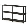 Pemberly Row Turn-N-Tube 3-Tier Double Size Storage Display Rack in Espresso