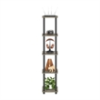 Pemberly Row Turn-N-Tube Wood 5-Tier Corner Rack Display Shelf in Oak Gray/Black