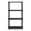 Pemberly Row Wood 4-Tier Multipurpose Shelf Display Rack in Dark Walnut