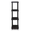 Pemberly Row Wood 4-Tier Multipurpose Shelf Display Rack in Dark Walnut