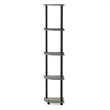 Pemberly Row Wood 5 Tier Corner Display Rack in French Oak Gray/Black