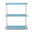 Pemberly Row Wood 3-Tier Compact Shelf Display Rack in Light Blue/White