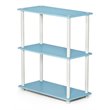 Pemberly Row Wood 3-Tier Compact Shelf Display Rack in Light Blue/White