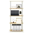 Pemberly Row Wood 5-Tier Multipurpose Shelf Display Rack in Beech/Natural