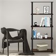 Pemberly Row Turn-N-Tube Wood 5-Tier Shelf Display Rack in Columbia Walnut/Black