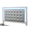Pemberly Row Contemporary LED King Bed Made with Wood in Milky White