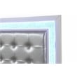 Pemberly Row Contemporary LED King Bed Made with Wood in Milky White