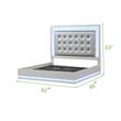 Pemberly Row Contemporary LED King Bed Made with Wood in Milky White