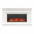 Pemberly Row Wide Mantel with Linear Electric Fireplace in Plaster