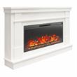 Pemberly Row Wide Mantel with Linear Electric Fireplace in Plaster