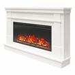 Pemberly Row Wide Mantel with Linear Electric Fireplace in Plaster