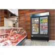 Pemberly Row 2-Door Steel/Aluminum Display Refrigerator Merchandiser in Black