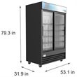 Pemberly Row 2-Door Steel/Aluminum Display Refrigerator Merchandiser in Black