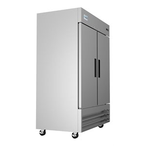 Pemberly Row 54&quot 2 Door Stainless Steel Upright Reach-in Freezer in Silver