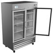 Pemberly Row Stainless Steel Silver Reach-In Refrigerator Rectangular LED Lighting 54