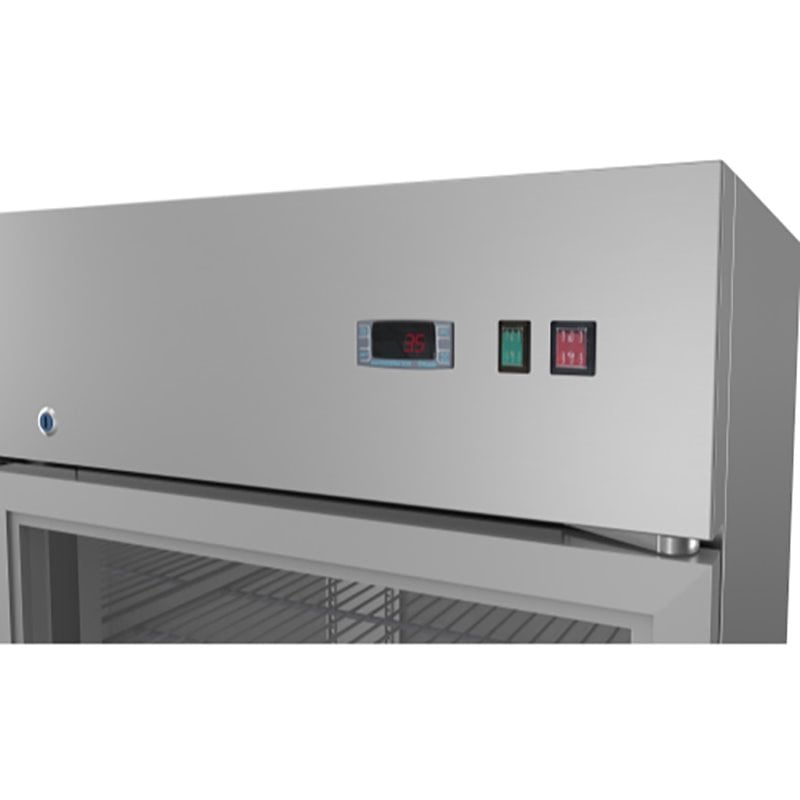 Pemberly Row Stainless Steel Silver Reach-In Refrigerator Rectangular LED Lighting 54
