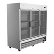 Pemberly Row 3-Door LED Stainless Steel Reach-In Refrigerator Cooler in Silver