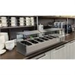 Pemberly Row Stainless Steel Refrigerated Prep Rail Sandwich Station in Silver