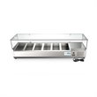Pemberly Row Stainless Steel Refrigerated Prep Rail Sandwich Station in Silver