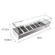 Pemberly Row Stainless Steel Refrigerated Prep Rail Sandwich Station in Silver