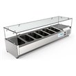 Pemberly Row Stainless Steel Refrigerated Prep Rail Sandwich Station in Silver