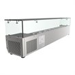 Pemberly Row Stainless Steel Refrigerated Prep Rail Sandwich Station in Silver
