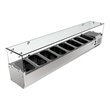 Pemberly Row Stainless Steel Refrigerated Prep Rail Sandwich Station in Silver