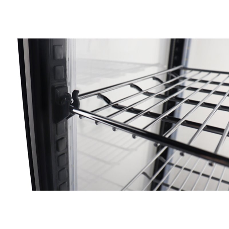 Pemberly Row LED Metal Countertop Refrigerator Display Case in Black