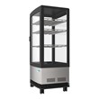 Pemberly Row LED Metal Countertop Refrigerator Display Case in Black/Silver