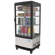 Pemberly Row LED Metal Countertop Refrigerator Display Case in Black/Silver